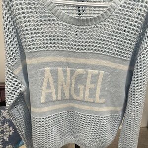 Angel Light Blue Women's Crew Neck Sweater
